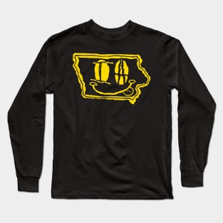 IA Eyes Iowa Grunge Smiling Face Yellow Long Sleeve T-Shirt